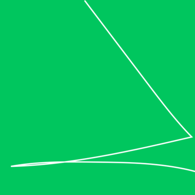 Eine grüne Farbfläche, darauf ein weißer Scratch.