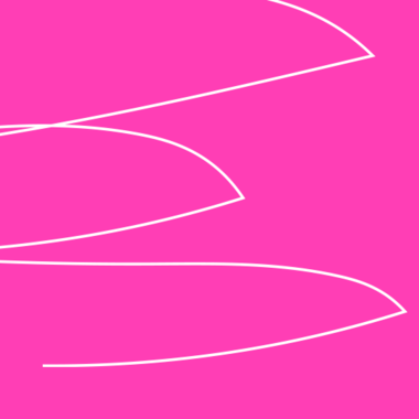 Eine pinke Farbfläche, darauf ein weißer Scratch.