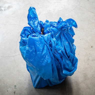 A large canvas cover that encloses something.