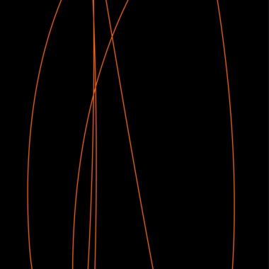 Abstrakte Grafik mit schwarzem Hintergrund und orangenen Linien.