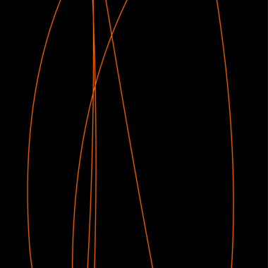 Abstract image with a black background and orange lines.
